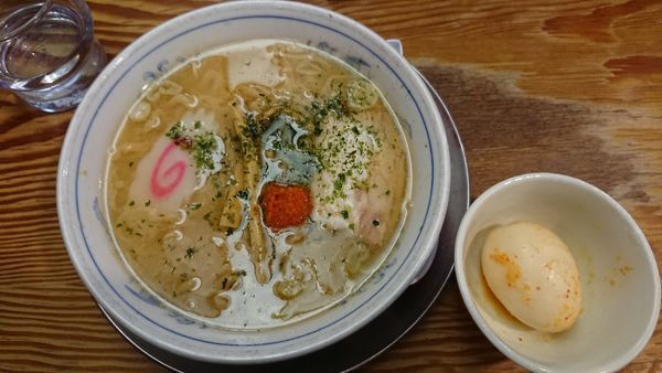 「ミニ赤湯からみそ＋味玉」@龍上海 新横浜ラーメン博物館店の写真