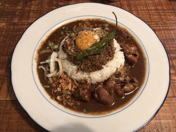 「チキンカレー&キーマカレー　ハーフ＆ハーフ」@小さかった女の写真