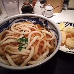 かけうどん＋小海老天