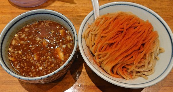 「辛つけ麺 大盛 900」@めいげんその写真