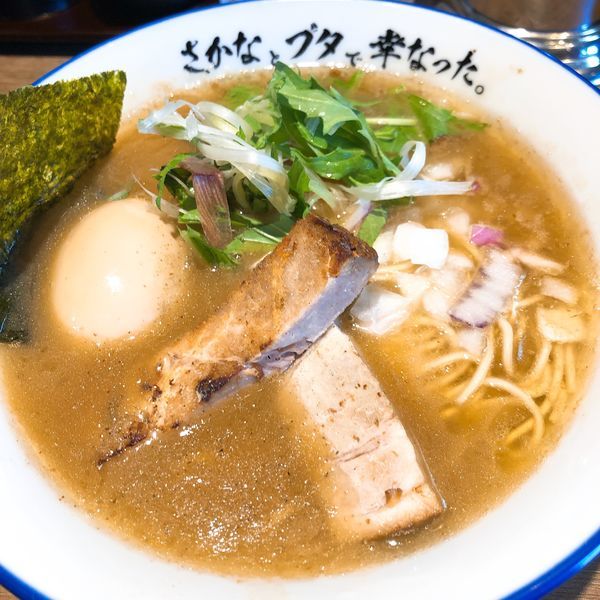 「味玉煮干しらーめん ¥900」@さかなとブタで幸なった。の写真