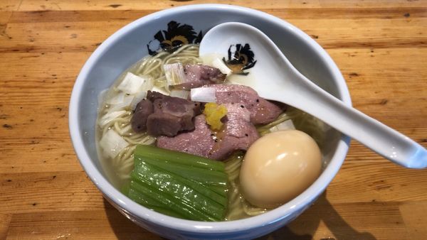 「味玉鴨中華そば 大盛+満鶏丼」@満鶏軒の写真