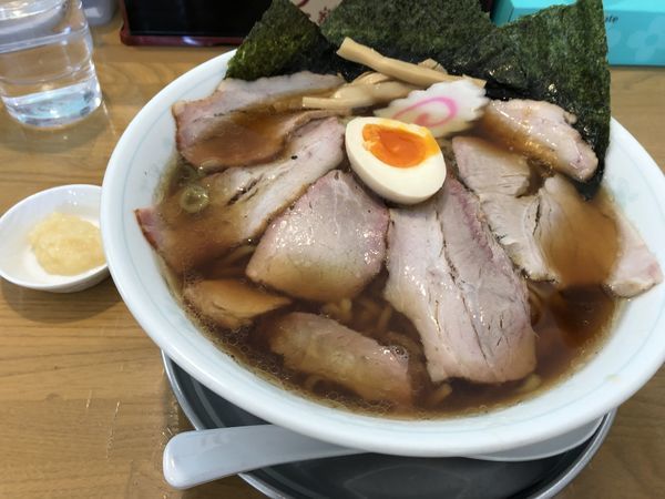 「月の家らーめん大盛&生にんにく無料」@らーめん 月の家の写真