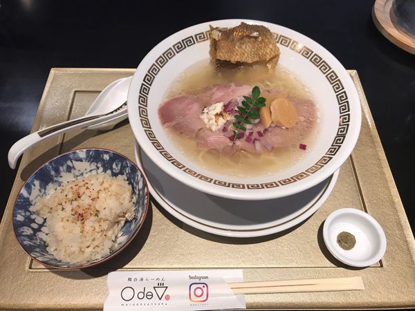 「鯛清湯さらり鯛めし(小)」@鯛白湯らーめん ○de▽の写真