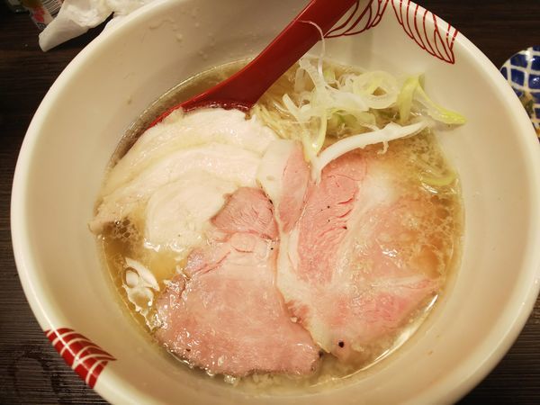 「比内地鶏と焼きアゴの背脂そば・しお　5000円（コース料理）」@麺処 あす花の写真