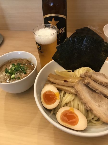 「特製つけそば 小 ビール」@つけそば 周の写真