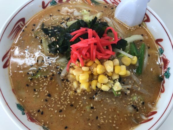 「ごまラーメン750円+辛味80円」@ラーメン 一本松の写真