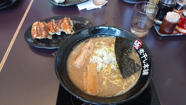 「煮干し豚骨ラーメン+餃子」@極煮干し本舗 久喜店の写真