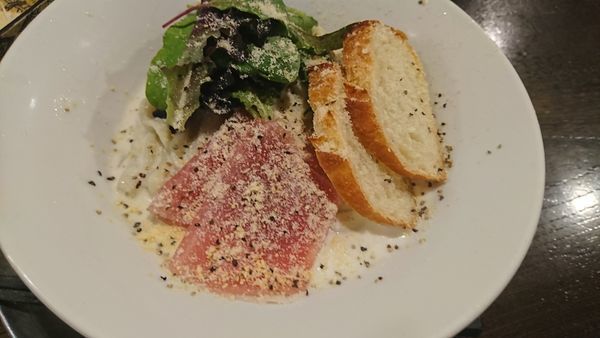 「ヴィシソワーズそば」@立ち呑み居酒屋 金町製麺の写真