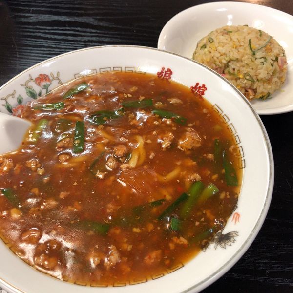 「Ｃランチ 冷スタラーメン➕半チャーハン➕餃子(864円)」@風雅食堂の写真