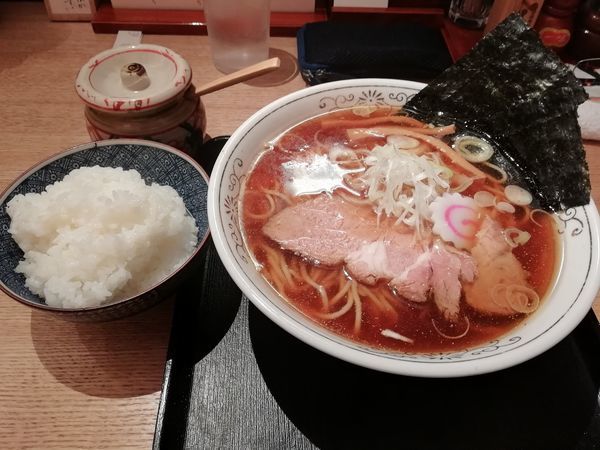 「中華そば+ライス」@中華そば 勝本の写真