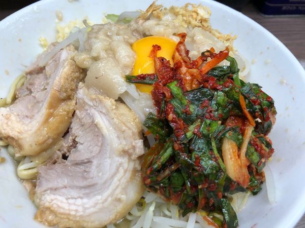 「小汁なし麺少なめニンニクアブラ」@ラーメン二郎 横浜関内店の写真