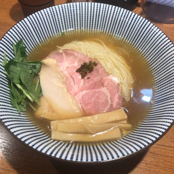 「【限定】冷やし煮干しそば白醤油800円」@寿製麺よしかわ 川越店の写真