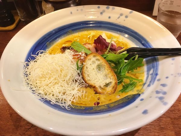 「海老丸カルボナーラチーズ、バケット」@海老丸らーめんの写真