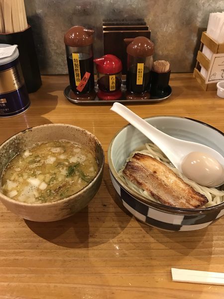 「芳醇味玉つけそば+メンマ」@中華そば 芯せかいの写真