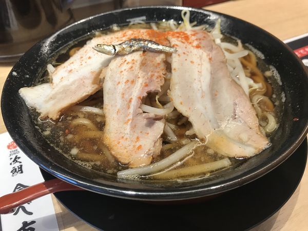 「煮干しラーメン 麺小 トッピング普通」@中野屋らーめん THE JIRO 阪急茨木市駅前店の写真