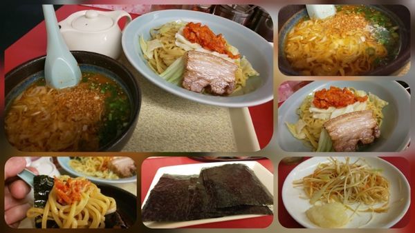 「旨辛スタミナつけめん920円＋ネギ160円+海苔クーポン」@山岡家 狭山店の写真