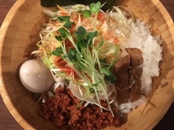 「【限定】辛ネギもやしまぜそば 850円」@らーめん 和なり えんの写真