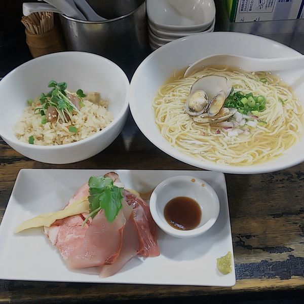 「海老とハマチのラーメンセット」@らぁめん こはくの写真