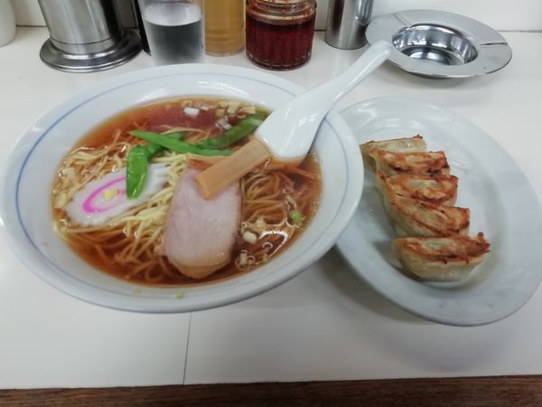 「ラーメン+餃子」@中華料理タカノの写真