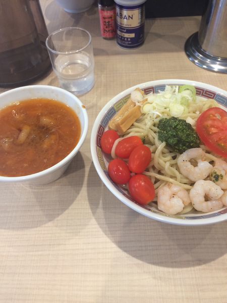 「［限定］エビトマトつけ麺 850円」@ラーメン 億人隊長の写真