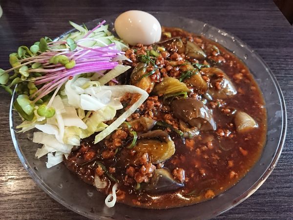 「【限定】茄子とひき肉のジャージャー麺850円＋味玉 他」@中華蕎麦 瑞山（ZUIZAN）の写真
