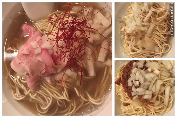 「ジビエ蕎麦＋黒酢の和え玉＋茜玉」@麺処 にぼし香 横浜店の写真