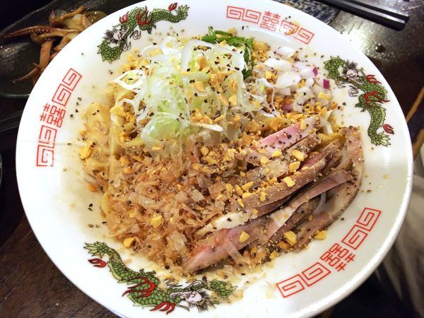 「ガーリックまぜそば」@立ち呑み居酒屋 金町製麺の写真