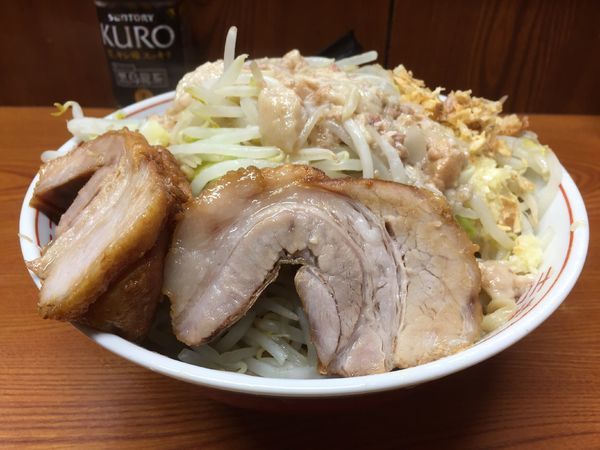 「ラーメン＋汁なし(ヤサイニンニクアブラ)」@ラーメン二郎 亀戸店の写真