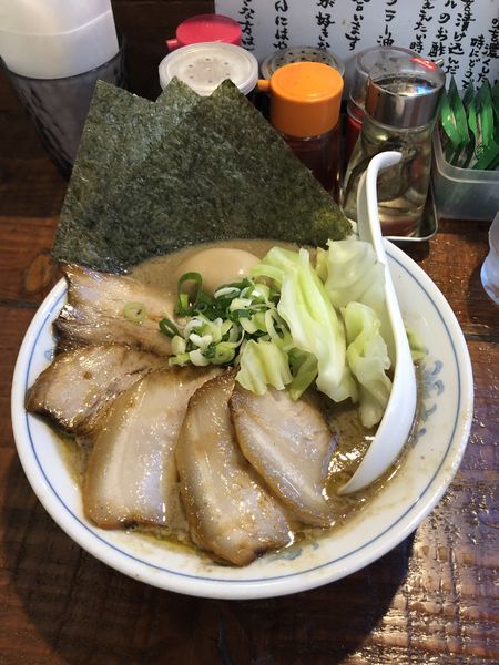 「こってり煮干しらーめん(全部乗せ)」@初代青樹の写真