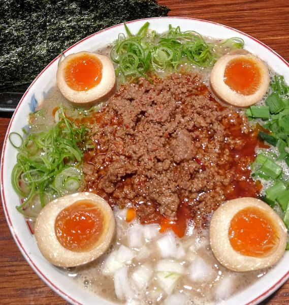 「濃厚ラーメン(辛)､海苔､味玉」@ラーメンかなやの写真