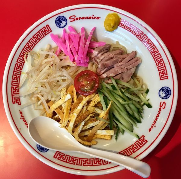 「生ビール → 冷やし中華（大盛り）」@ソラノイロ 池袋店の写真