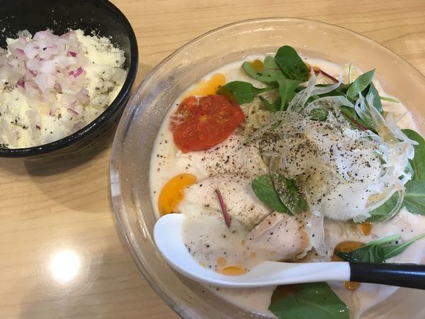 「【限定】海老とじゃがいもの冷やしそば＋冷やしリゾット」@麺屋Mの写真