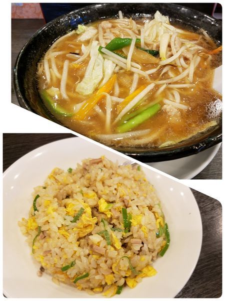 「サンマーメン　半チャーハン」@謙一食堂の写真