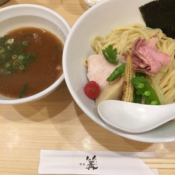 「（限定）トリュフ魚介つけそば 大盛り」@銀座 篝 大手町店の写真