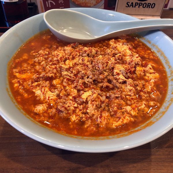 「ニュータンタンメンメチャ辛ひき肉、卵W(750円＋100円＋10」@ニュータンタンメン 蕨店の写真