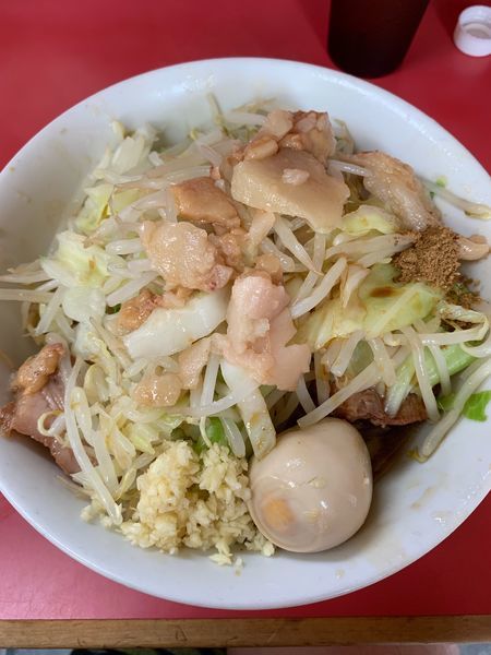 「汁なし小 味玉 全部」@ラーメン二郎 環七一之江店の写真