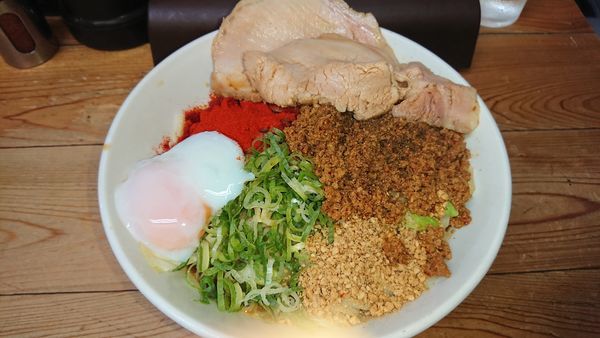 「特製汁なし担々麺大盛(1100円)+辛しび(50円」@自家製麺 てんかの写真