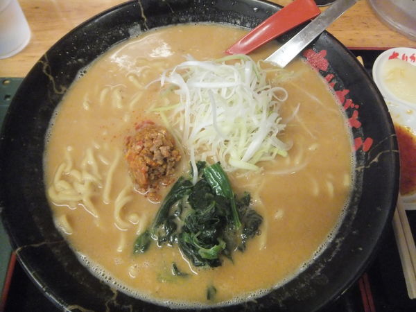 「味噌坦々麺780円+税、半餃子190円(クーポンで餃子無料)」@みそのめん王 若柴店の写真