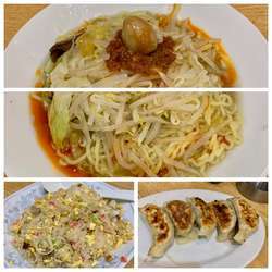 冷やし辛タンメン＋炒飯＋餃子