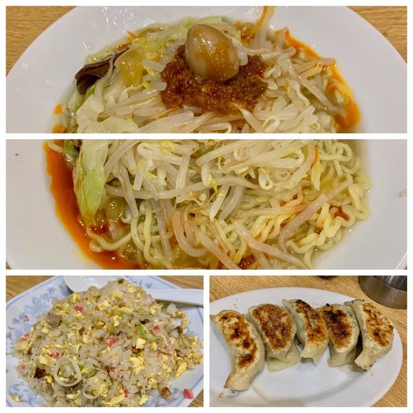 冷やし辛タンメン＋炒飯＋餃子