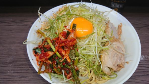 「大ぶた2枚(790円)+汁なし(80円)ネギ(100円)」@ラーメン二郎 横浜関内店の写真