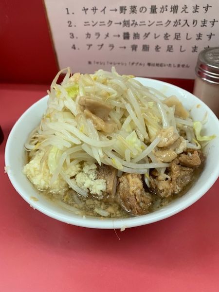 「小ラーメン 750円　ヤサイ・ニンニク・アブラ」@ラーメン二郎 小岩店の写真