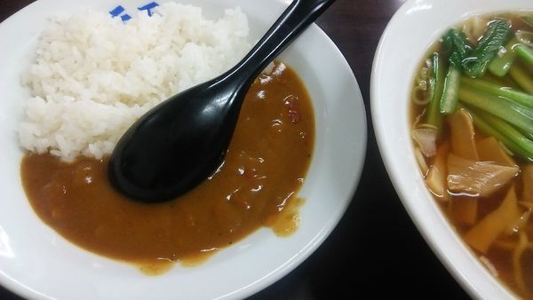 「ラーメン&半牛すじカレー丼 730円(だったかな)」@ラーメン餃子専科 天下一の写真