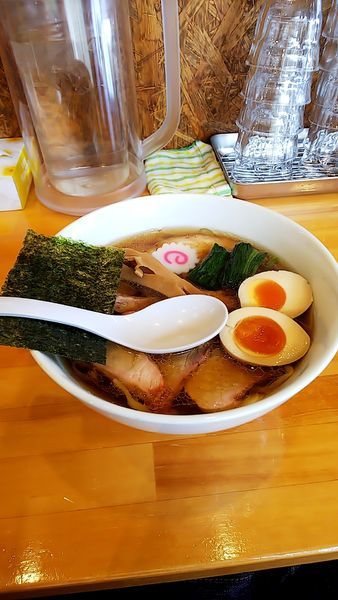 「焼豚麺+味玉」@白河手打中華そば 法隆の写真