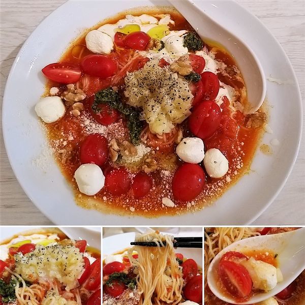 「クリームチーズとフルーティートマト冷麺(夏季限定) 980円」@太陽のトマト麺 上野広小路支店の写真
