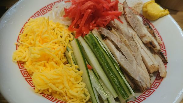 「冷やし中華（限定）＋大盛り」@中華そば 六感堂の写真