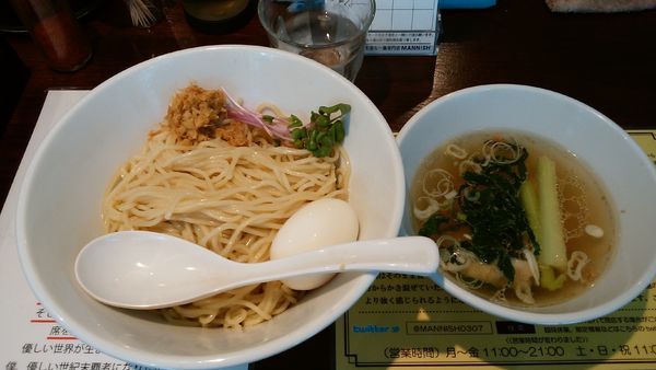 「塩生姜つけ麺￥950-味玉サービス」@塩生姜らー麺専門店MANNISHの写真