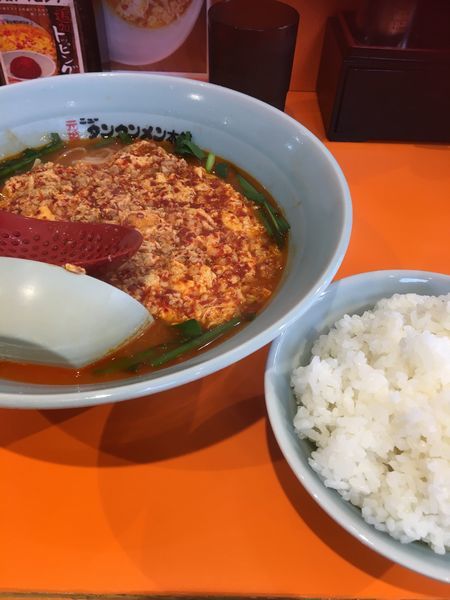 「タンタンメン 大辛+玉子ダブル +ニラ ライス大盛り」@元祖ニュータンタンメン本舗 横浜店の写真