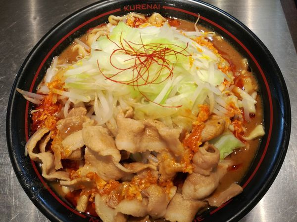 「紅らーめん:820円（大盛:100円）」@麺創研 紅 府中の写真